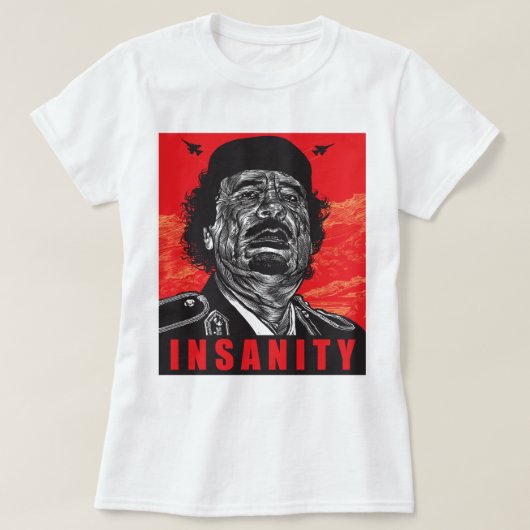 Gaddafi -精神異常 tシャツ (デザイン正面)