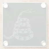 Gadsdenフラグ Don't Tread on Me グレー ガラスコースター (裏面)