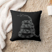 Gadsdenフラグ Don't Tread on Me グレー クッション (ブランケット)