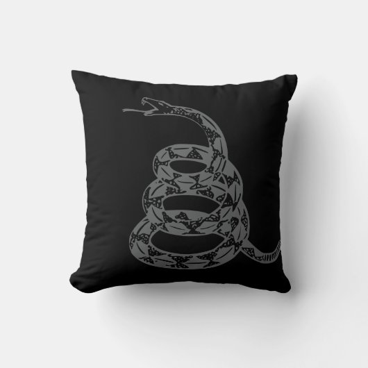Gadsdenフラグ Don't Tread on Me グレー クッション (正面)