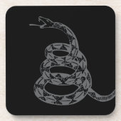 Gadsdenフラグ Don't Tread on Me グレー コースター (正面)