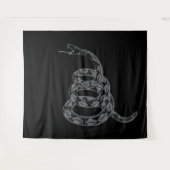 Gadsdenフラグ Don't Tread on Me グレー タペストリー (正面(横))