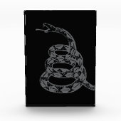 Gadsdenフラグ Don't Tread on Me グレー フォトブロック (正面)