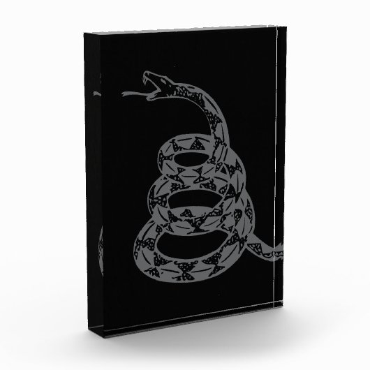 Gadsdenフラグ Don't Tread on Me グレー フォトブロック (左)