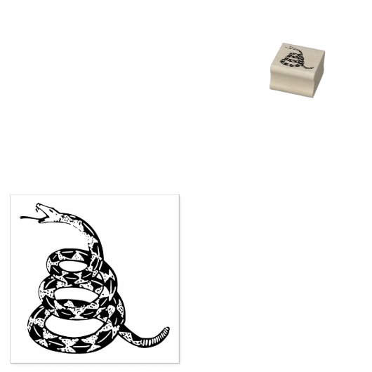 Gadsdenフラグ Don't Tread on Me グレー ラバースタンプ (押印)