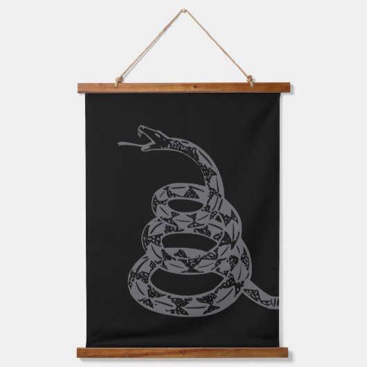 Gadsdenフラグ Don't Tread on Me グレー 吊り下げ型タペストリー (正面)