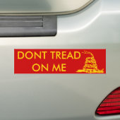 Gadsden_flag 11inの赤のBumper2黄色 バンパーステッカー (車上)