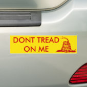 Gadsden_flag 11inのBumper2赤 バンパーステッカー (車上)
