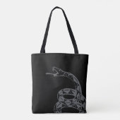 Gadsden Flag Don't Tread on Me グレー トートバッグ (裏面)
