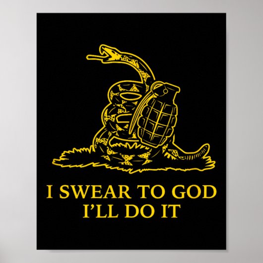 Gadsden Snek Snake Flag Don't Tread Parody Grenade ポスター (正面)