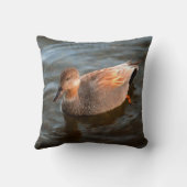 Gadwall Duck Drake on the Lake クッション (裏面)