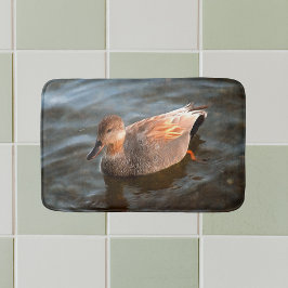 Gadwall Duck Drake on the Lake バスマット