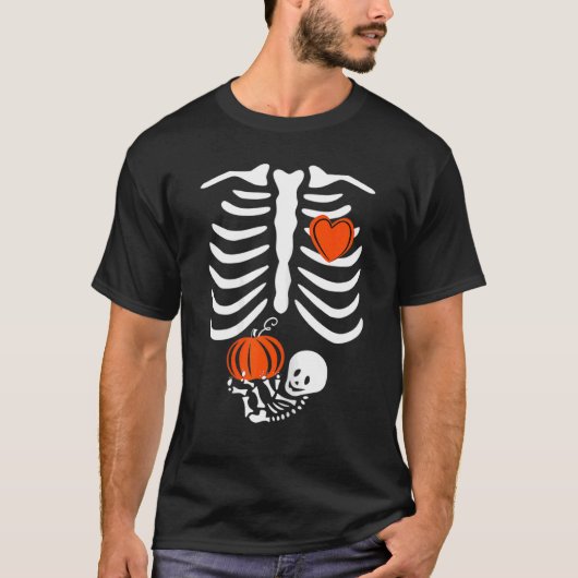 Gag Thanksgiving Pregnancy Announcement  Skeleton  Tシャツ (正面)