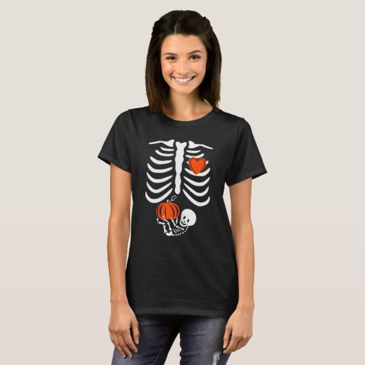 Gag Thanksgiving Pregnancy Announcement  Skeleton  Tシャツ (正面フル)
