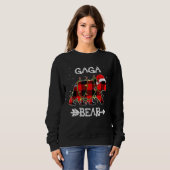 Gaga Bear Red Buffalo Plaid Mom Bear Pajama スウェットシャツ (正面フル)