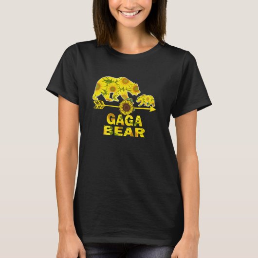 Gaga Bear Sunflowers  Sunflowers  For Women Men Tシャツ (正面)