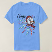 Gaga Snowman Candy Cane Christmas Xmas Funny  Tシャツ (デザイン正面)