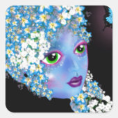 GAIAマザーアース異教のファンタジーアートby LeahG スクエアシール (正面)