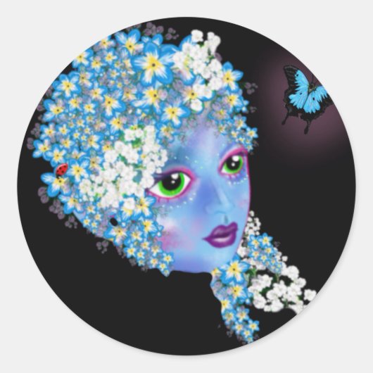 GAIAマザーアース異教のファンタジーアートby LeahG ラウンドシール (正面)