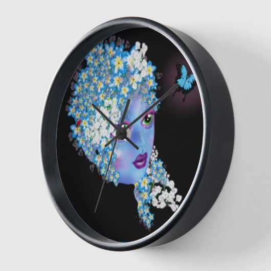 GAIAマザーアース異教のファンタジーアートby LeahG Round 壁時計 (傾斜)