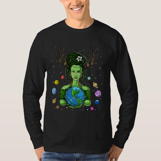 Gaia Greek Goddess Mother Earth Day Hippie Environ Tシャツ (正面)