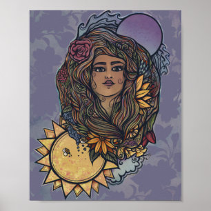 Gaia mother Earth Goddess Tarot the World ポスター