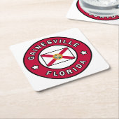 Gainesvilleフロリダ スクエアペーパーコースター (アングル)