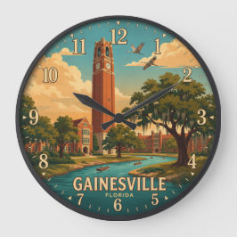 Gainesville Florida ラージ壁時計