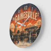 Gainesville Florida Sunshine State College Town  ラージ壁時計 (傾斜)