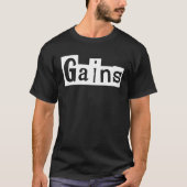 GAINS  Gym Fitness Workout Motivational F351 Tシャツ (正面)