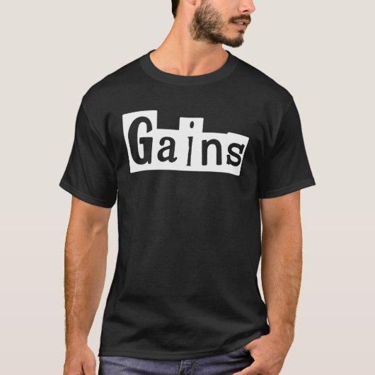GAINS  Gym Fitness Workout Motivational F351 Tシャツ (正面)
