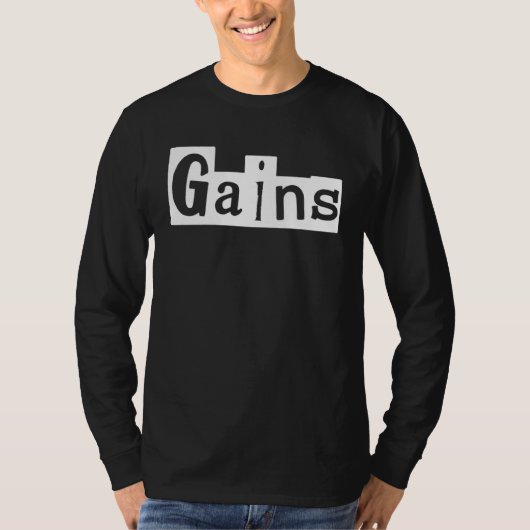 GAINS  Gym Fitness Workout Motivational F351 Tシャツ (正面)
