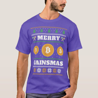 Gainsmas Bitcoinメリー醜いクリスマスセーター Tシャツ