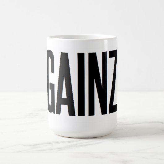 Gainzのトレーニングのエクササイズの重量挙げの引用文 コーヒーマグカップ (中央)