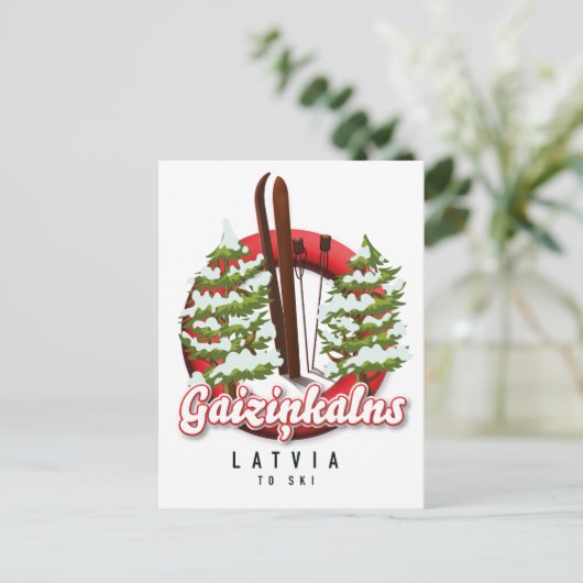 Gaizikalns Latviaスキーのロゴ シーズンポストカード (スタンド正面)