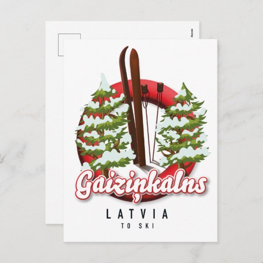 Gaizikalns Latviaスキーのロゴ シーズンポストカード (正面/裏面)