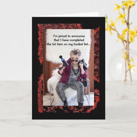 Galおもしろいとバケットリストの第1項目の仕上げ カード (黄色い花)