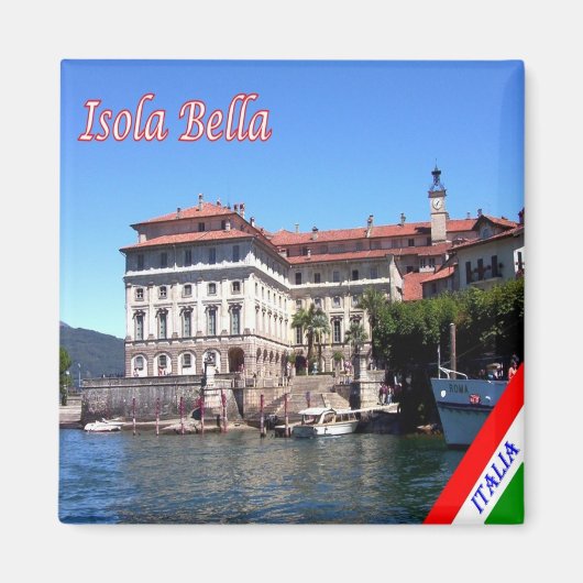 GAL051 ISOLA BELLA, Lake Maggiore Italy,冷蔵庫 マグネット (正面)