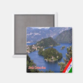GAL052 ISOLA COMACINA, Lake Como，イタリア，冷蔵庫 マグネット (正面/裏面)