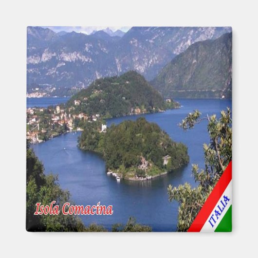 GAL052 ISOLA COMACINA, Lake Como，イタリア，冷蔵庫 マグネット (正面)