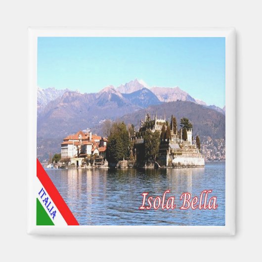 GAL054 ISOLA BELLA, Lake Maggiore，イタリア，冷蔵庫 マグネット (正面)