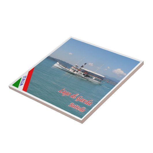 GAL060 LAKE GARDA，ボート，イタリア， タイル (側面)