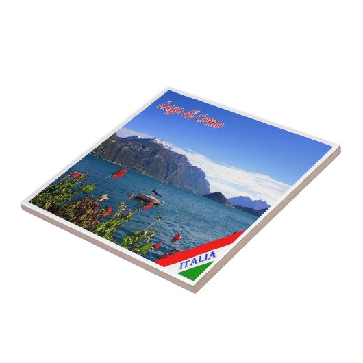 GAL061 LAKE COMO，ビュー，イタリア， タイル (側面)