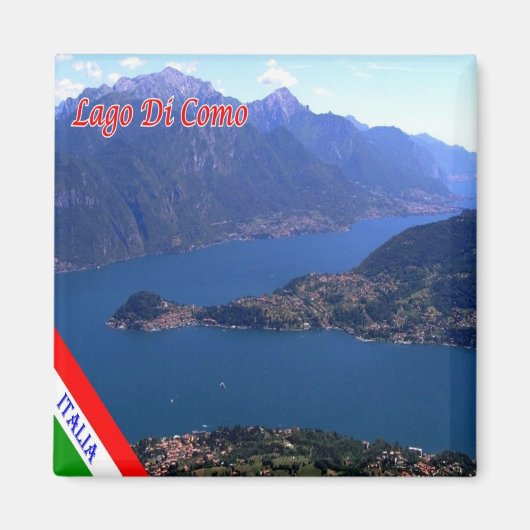 GAL067 LAKE COMO, Panorama，イタリア，冷蔵庫 マグネット (正面)