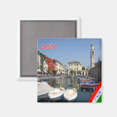 GAL073 LAZISE, Lake Garda，ポート，イタリア，冷蔵庫 マグネット (正面/裏面)