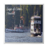 GAL100 LAKE COMO，ボート，イタリア， タイル (正面)
