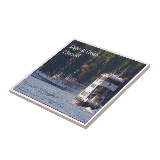 GAL100 LAKE COMO，ボート，イタリア， タイル (側面)