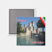 GAL112 SIRMIONE Lake Garda, Castle Scaligero, マグネット (正面/裏面)
