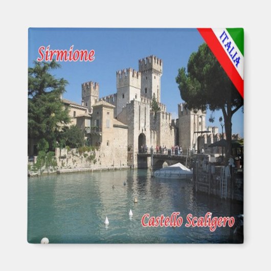 GAL112 SIRMIONE Lake Garda, Castle Scaligero, マグネット (正面)