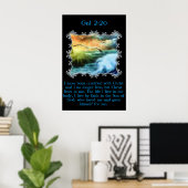 Gal 2:20 With seagulls flying over the open sea ポスター (ホームオフィス)